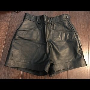 Leather shorts